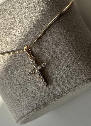 Підвіска xuping ланцюжок+хрестик в стилі бренду медичний сплав позолота родій