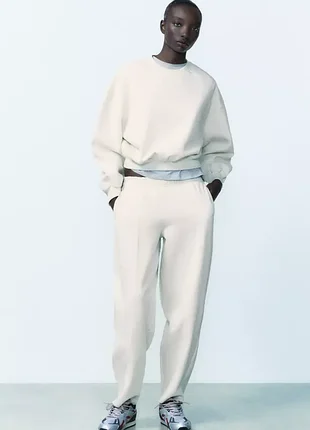 Жіночі спортивні широкі плюшеві штани carrot fit zara розмір м л