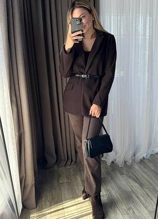 Жіночий жакет пальто польовий кашемір хутро жакет прямого крою, без підкладу, кармани клапани декоративні, застібається на ґудзик коричневий сірий