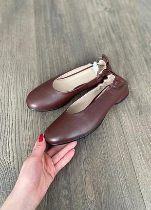Балетки кожаные оригинал ecco anine 208063 гг.36