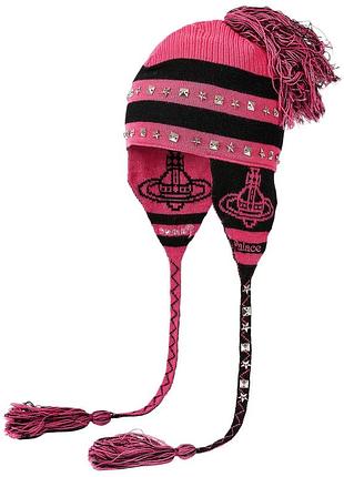 Стильна шапка з вушками palace x vivienne westwood orb knit