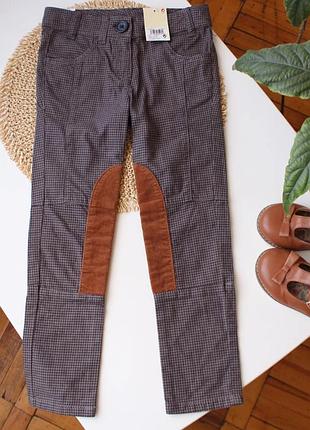 Стильні котонові джинси скіні в клітинку next 6 років