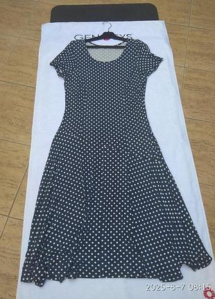 Платье женское синее в горошек.