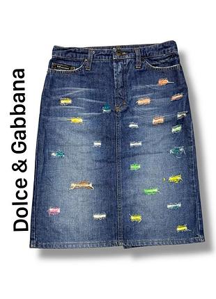 Юбка джинсовая dolce gabbana винтаж деним миди
