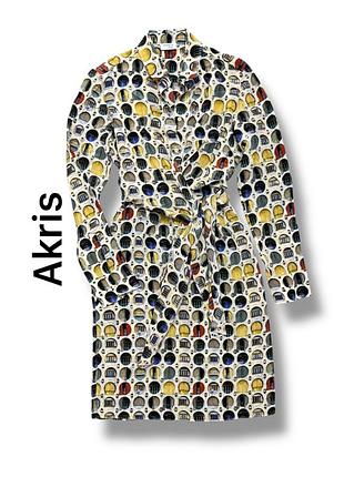 Платье akris из шелка с карманами оригинального кроя и принта