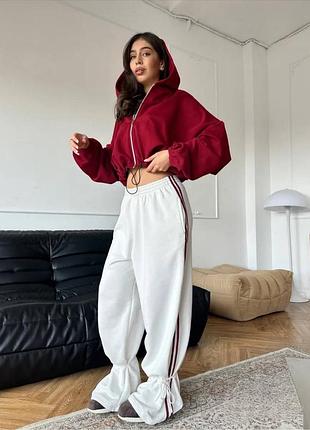 Штани спортивні білі чорні шоколад