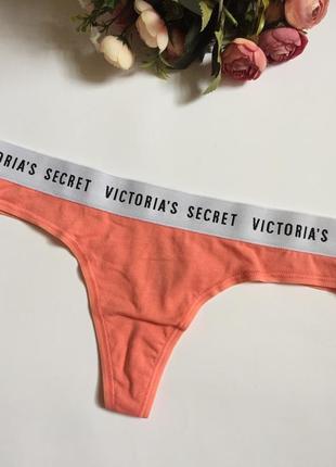 Хлопковые трусики стринги victoria’s secret виктория сикрет