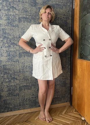 Плаття сукня-піджак двобортна лляна