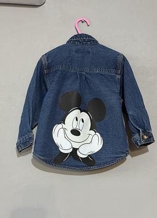 Джинсова сорочка на хлопчика з міккі 86/92р