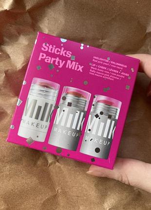 Набір рум'яна та хайлайтер milk makeup sticks party mix
