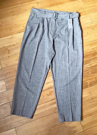 Сірі елегантні брюки з поясом