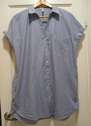 Удлиненная хлопковая блуза-рубашка zara