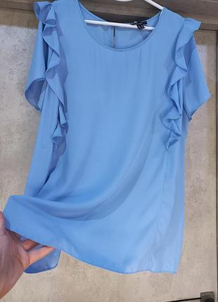 Красивая, легкая,фирменная, голубая, блузка, с коротким рукавом, большой размер