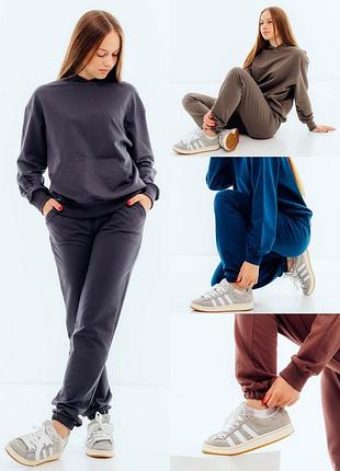 Брюки женские базовые, с карманами, двунитка, хлопковые, базовые женке спортивные брюки с карманами, двунитка