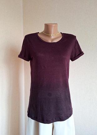 Льняная футболка maje футболочка топ льняная лен базовая базовая с градиентом премиум