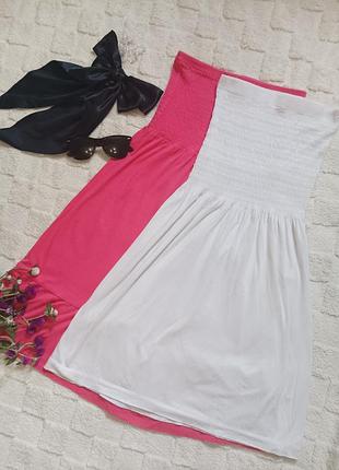 Платье розовое и белое