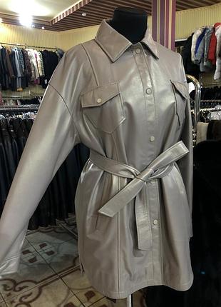 Сорочка шкіряна беж,з поясом