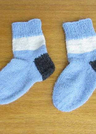 Детские (3-5лет) вязанные шерстяные носки, ручная работа