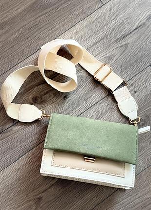 Сумка молочно-зелена