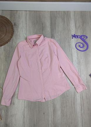 Сорочка жіноча рожева в смужку esprit, розмір l, з довгим рукавом