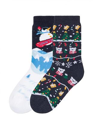 Термо-носочки 31-34 набор 2 пары махра для мальчика pepperts 390632 темно-синий 92481