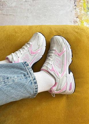 New balance 530 white pink silver