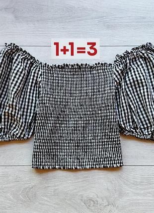 1+1=3 🎁бавовняна блуза у клітинку від h&m