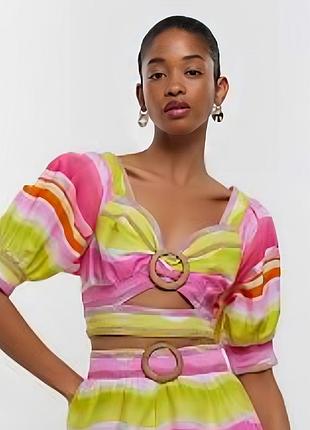 Хлопковый яркий топ.