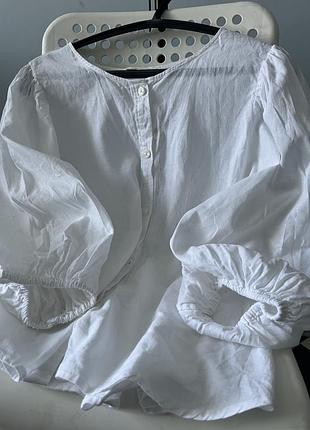 H&m біла лляна сорочка белая льняная рубашка