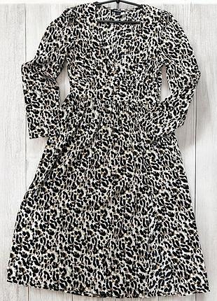 Сукня з леопардовим принтом,сукня міді