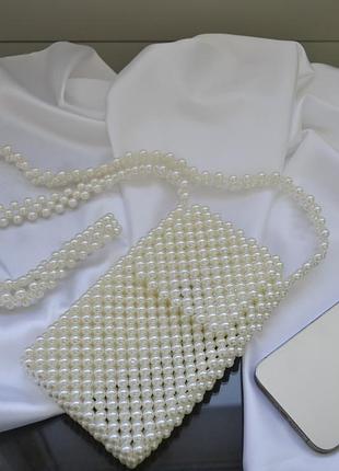 Сумка из бусин ручной работы для телефона