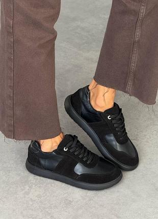 Анатомические кеды TM️ marlex, цвет: черный, натуральная кожа/замша