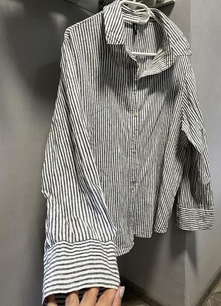 Сорочка льон h&m в смужку