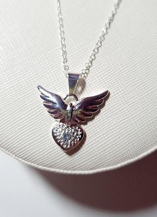 Серебряная цепочка кулон крылья проба 925