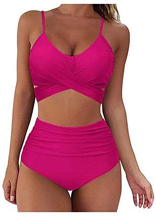 Модный раздельный купальник с высокими плавками