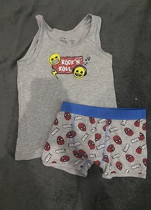 Комплект маечка трусики 128 боксеры