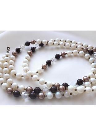 Длинное винтажное колье, бусы, сотуар под жемчуг