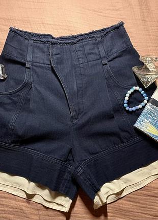 Брендові джинсові шорти з шовком