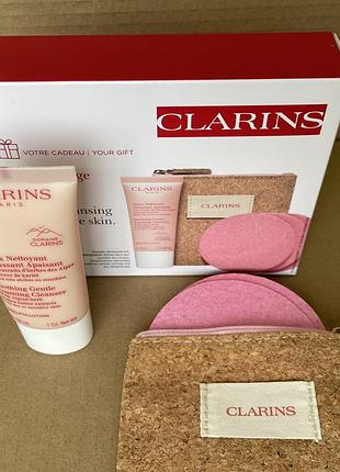 Clarins набір для очищення шкіри: пінний крем та мішечок із спонжами 30ml