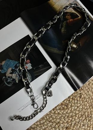 Пояс з металу та шкіри