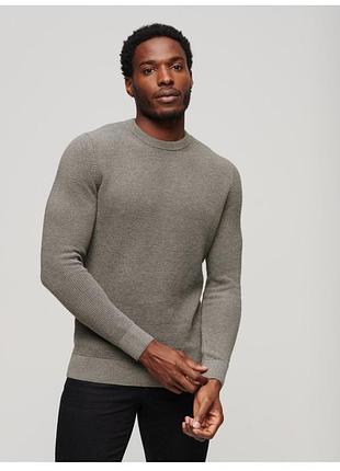 Superdry oxford street фірмовий чоловічий сірий базовий плетений светр оригінал
