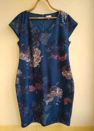 Новое красивое выходное платье на подкладке ткань жаккард с зади на молнии размер 54-56 бренд next