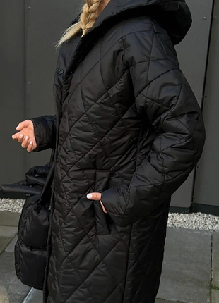 Женское стеганое пальто плащевка наполнитель 250  норма, батал rin5054-544aве
