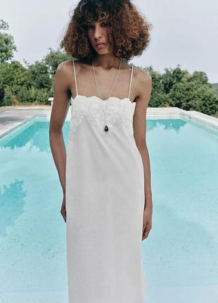 Сукня в білизняному стилі zara біла