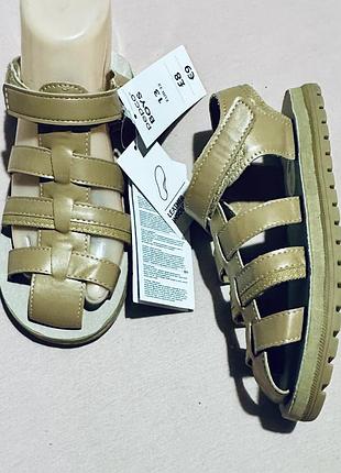 Сандалі босоніжки шкільні на липучці з шкіряною устілкою pepco (польща)