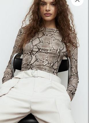 Кофтинка, блуза жіноча , принт рептилії ,h&m