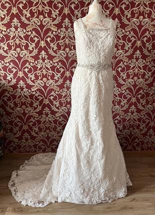 Свадебное платье айвори рыбка со шлейфом