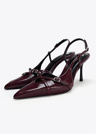 Туфли на каблуке с пряжками zara