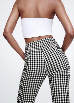 Zara-брюки в клітинку висока посадка невеликий кльош