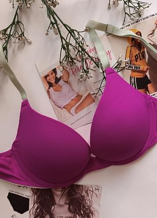 Бюстгальтер базовый розовый бюст гладкий лиф pink victoria's secret 32b 70b